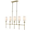 Z-Lite Emily 5 Light Island, Rubbed Brass & Off White 3033-5L-RB